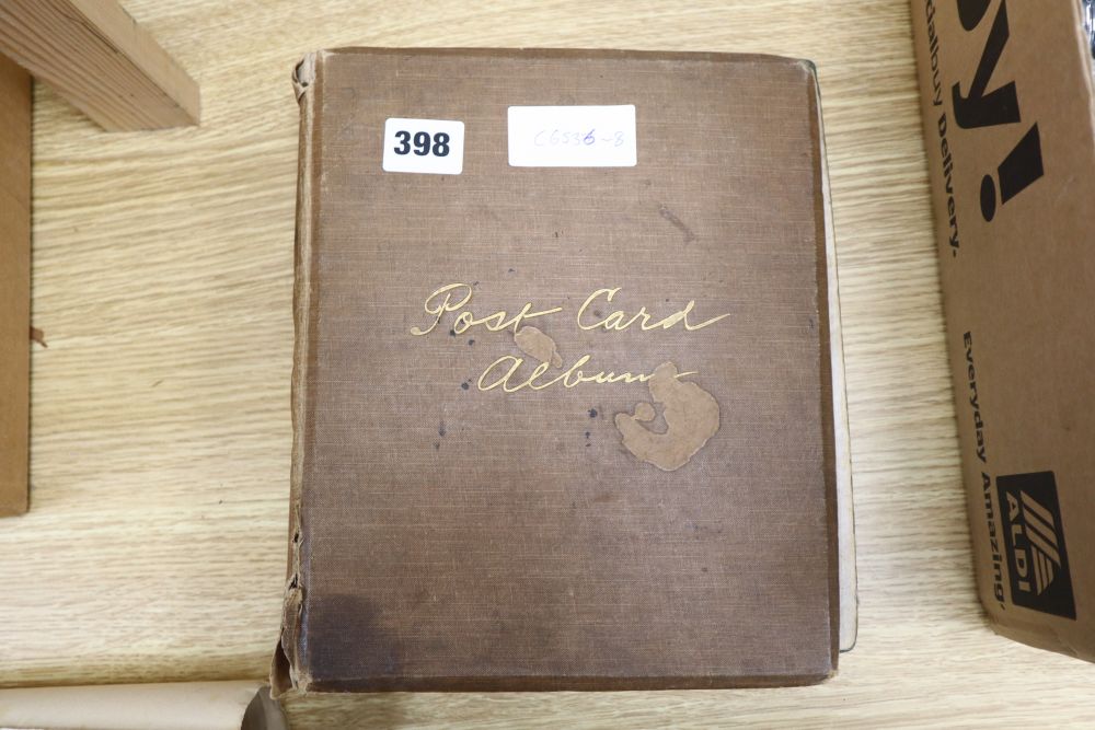An early 20th century postcard album